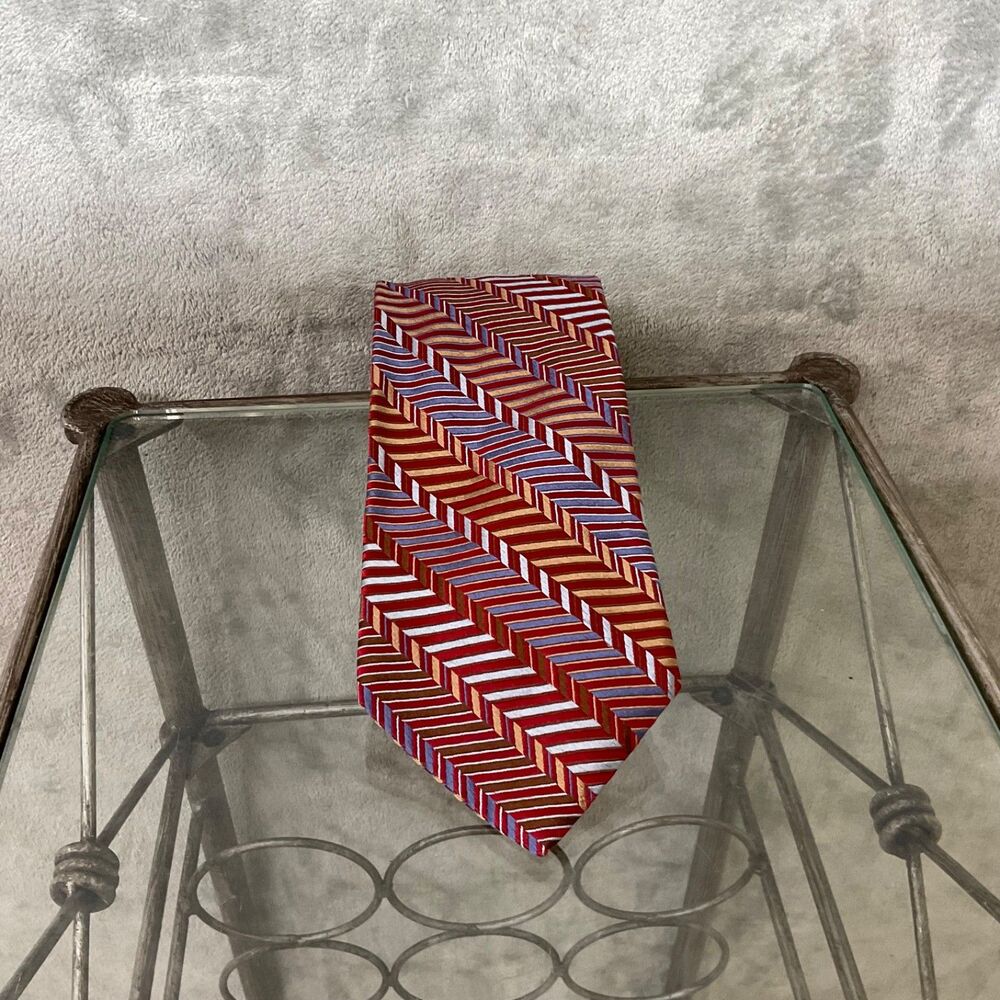 DION Men's Textured neck Tie 100% SILK Diagonal STRIPED Hand Made In CANADA